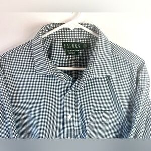 Lauren Ralph Lauren Button Up Shirt Size 17.5" Neck/XL Long Sleeve Classic Fit